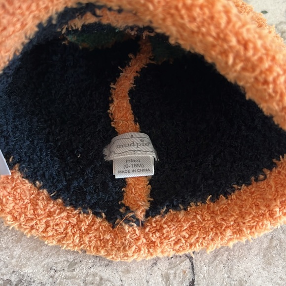 Mud Pie Jack-o-lantern Chenille Hat for Infants, Size 6-18 Months, NEW - Picture 4 of 4